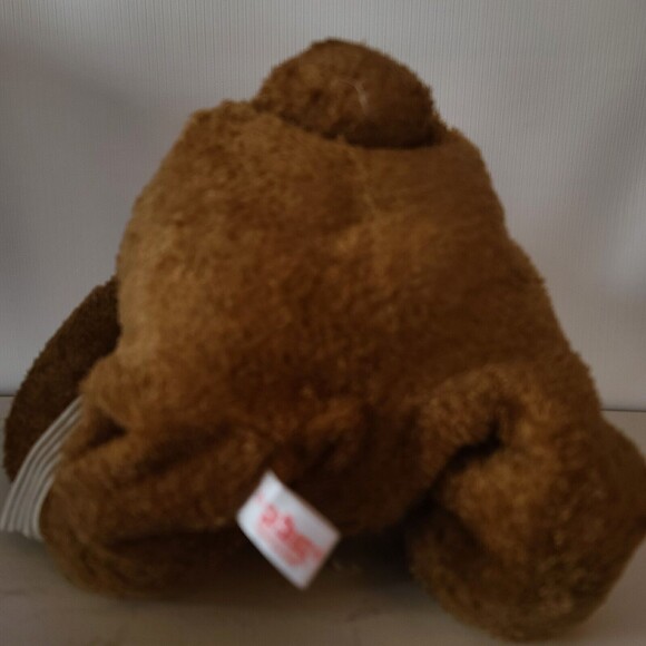 PBC International Brown Bear Plush Pink and White Bow Weighted - Picture 9 of 11